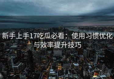 新手上手17吃瓜必看：使用习惯优化与效率提升技巧
