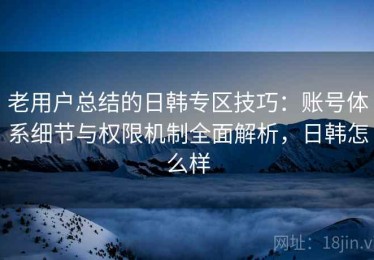 老用户总结的日韩专区技巧：账号体系细节与权限机制全面解析，日韩怎么样