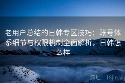 老用户总结的日韩专区技巧：账号体系细节与权限机制全面解析，日韩怎么样