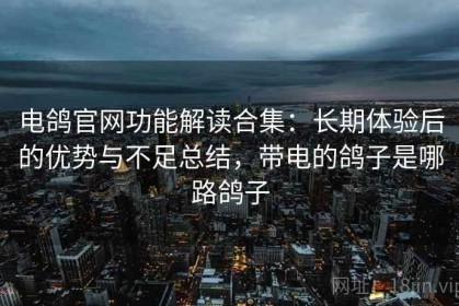 电鸽官网功能解读合集：长期体验后的优势与不足总结，带电的鸽子是哪路鸽子