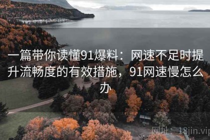 一篇带你读懂91爆料：网速不足时提升流畅度的有效措施，91网速慢怎么办
