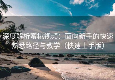 深度解析蜜桃视频：面向新手的快速熟悉路径与教学（快速上手版）