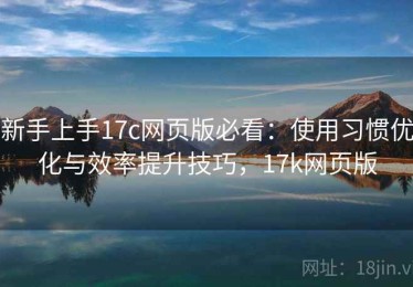 新手上手17c网页版必看：使用习惯优化与效率提升技巧，17k网页版