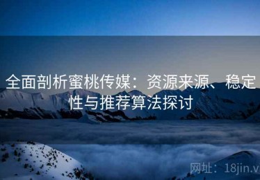全面剖析蜜桃传媒：资源来源、稳定性与推荐算法探讨