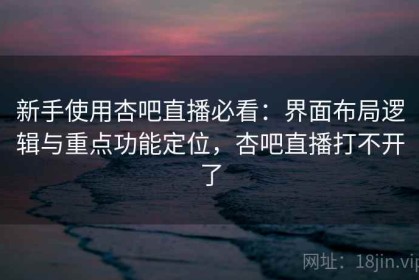 新手使用杏吧直播必看：界面布局逻辑与重点功能定位，杏吧直播打不开了