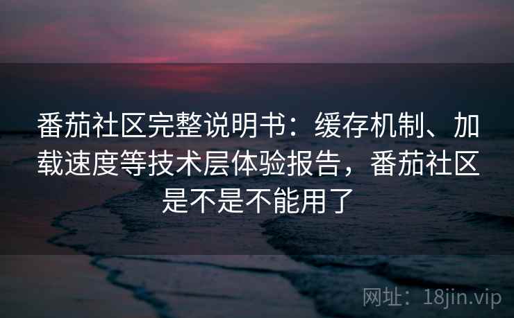 番茄社区完整说明书：缓存机制、加载速度等技术层体验报告，番茄社区是不是不能用了