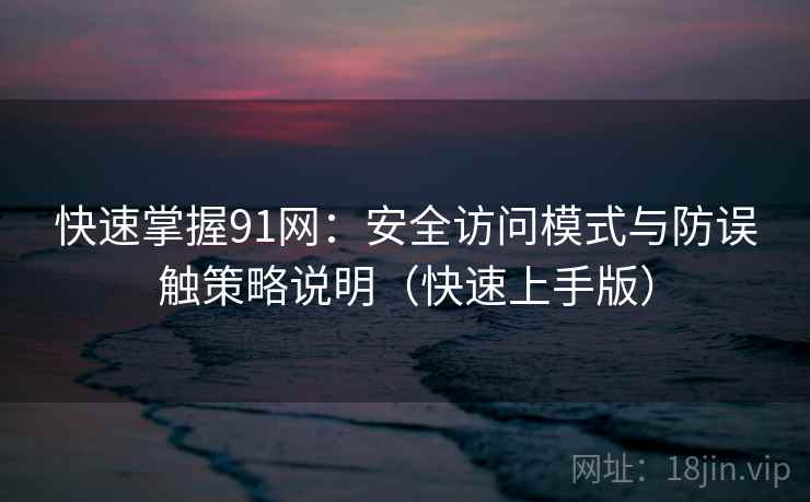 快速掌握91网:安全访问模式与防误触策略说明(快速上手版) 快速掌握91网:安全访问模式与防误触策略说明(快速上手版)