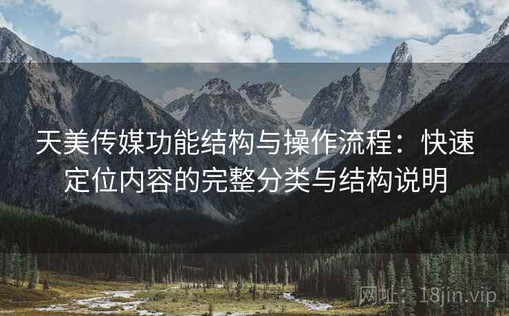 天美传媒功能结构与操作流程：快速定位内容的完整分类与结构说明