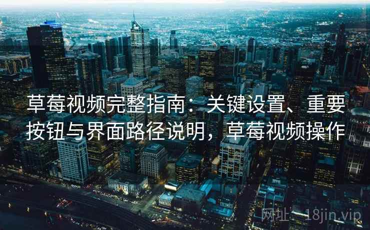 草莓视频完整指南：关键设置、重要按钮与界面路径说明，草莓视频操作