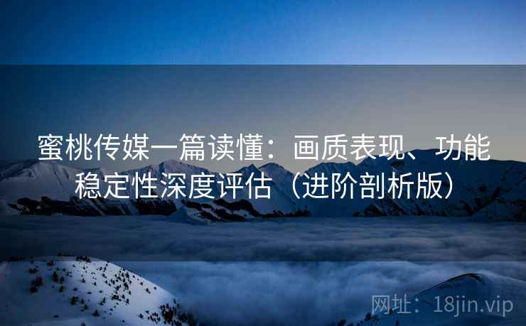 蜜桃传媒一篇读懂：画质表现、功能稳定性深度评估（进阶剖析版）