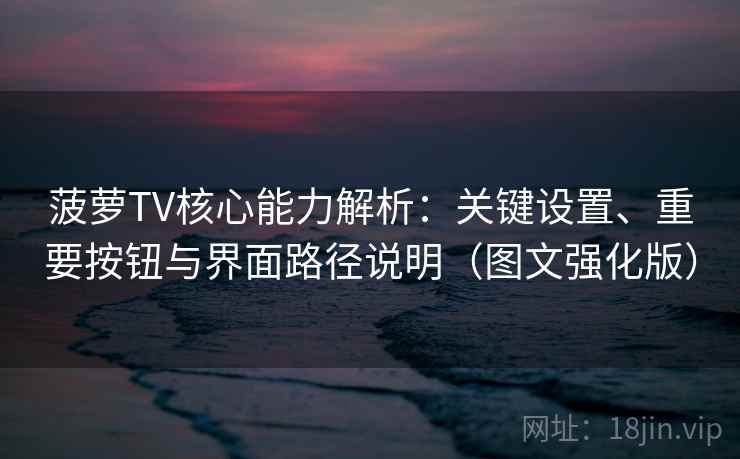 菠萝TV核心能力解析：关键设置、重要按钮与界面路径说明（图文强化版）